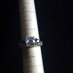 Elegant Silver and Blue Gemstone Ring
